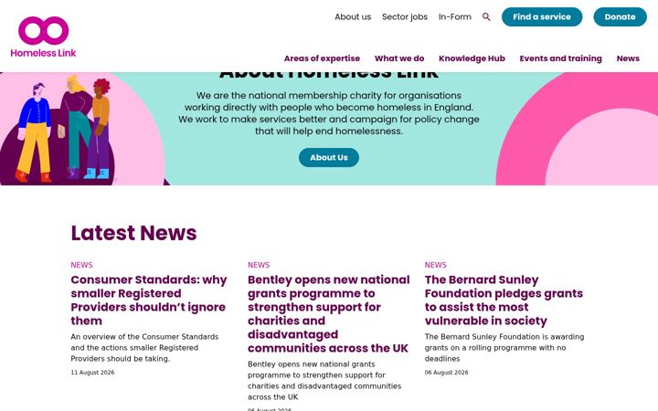Screenshot of homeless.org.uk
