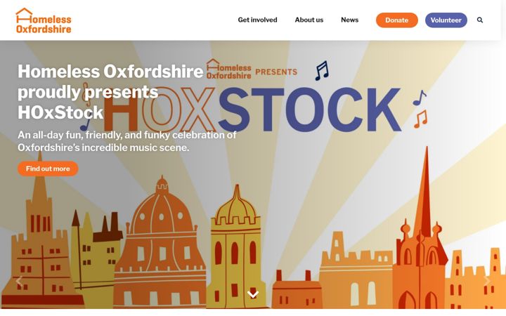 Screenshot of homelessoxfordshire.uk