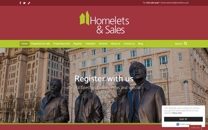 Screenshot of homelets.co.uk