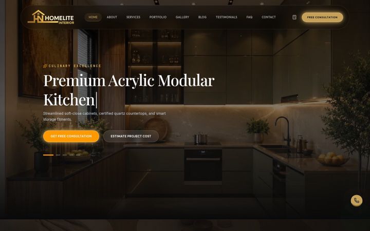 Screenshot of homeliteinterior.com
