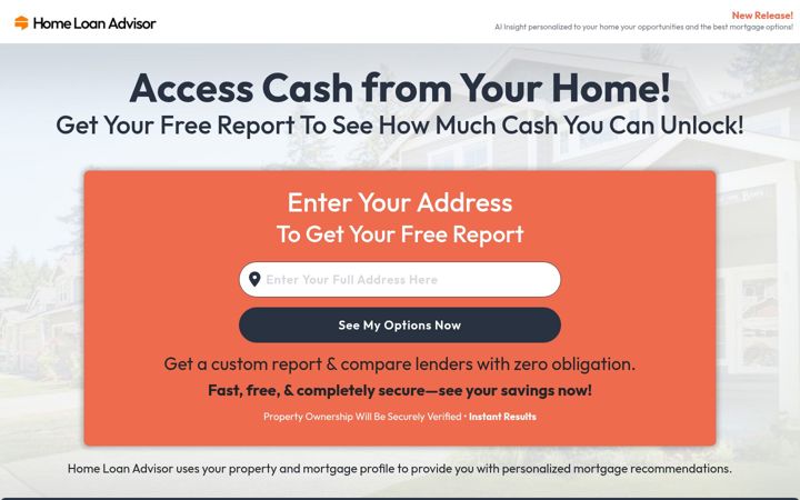 Screenshot of homeloanadvisor.com