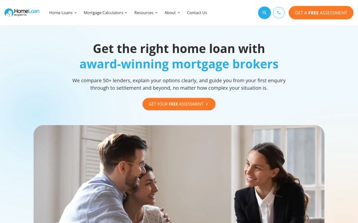 Screenshot of homeloanexperts.com.au