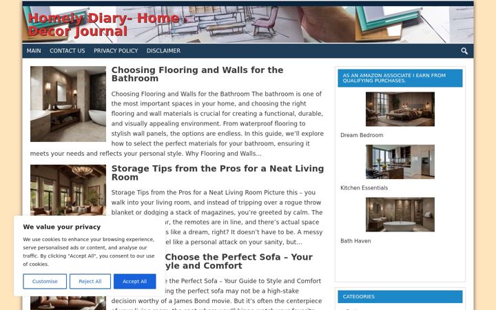 Screenshot of homelydiary.com