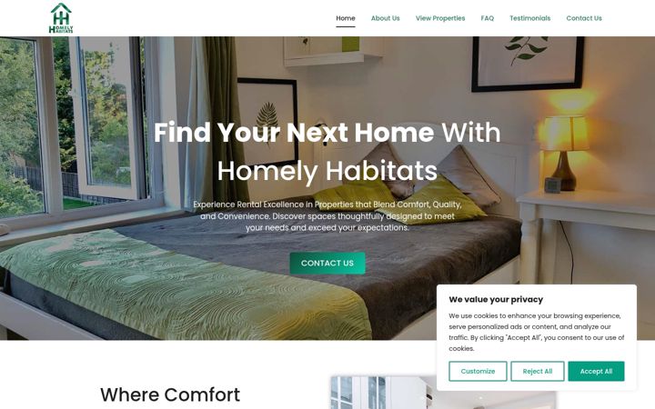 Screenshot of homelyhabitats.co.uk