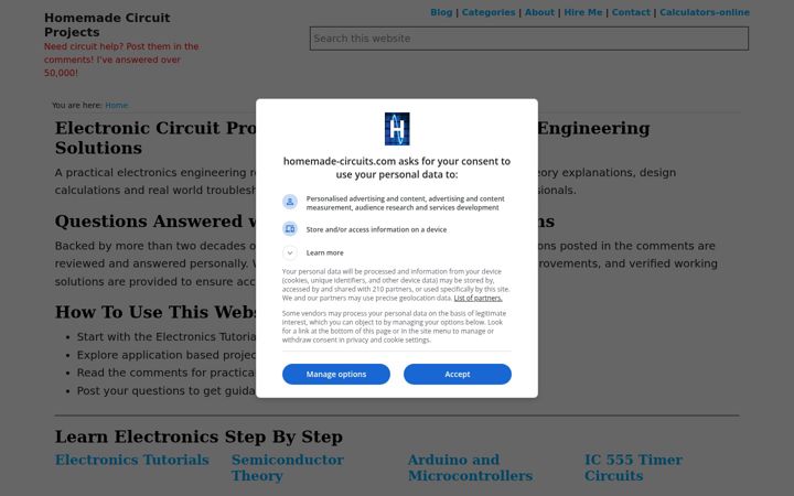 Screenshot di homemade-circuits.com