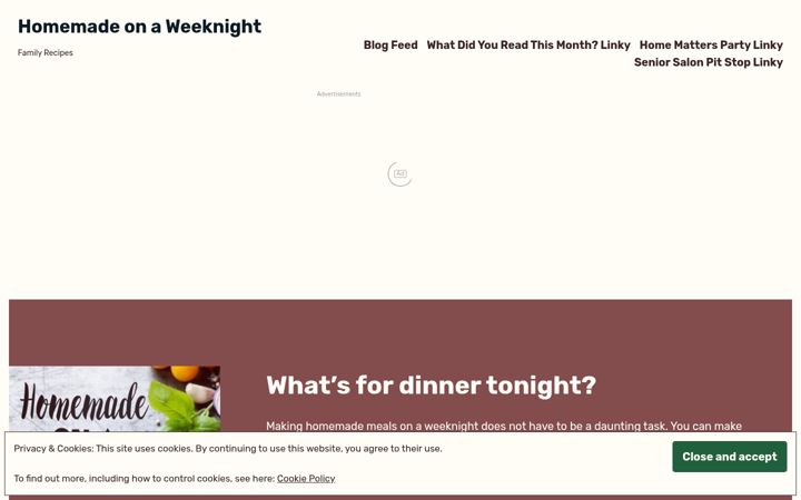 Screenshot of homemadeonaweeknight.com