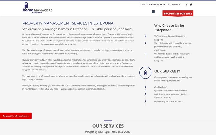 Screenshot of homemanagersestepona.com