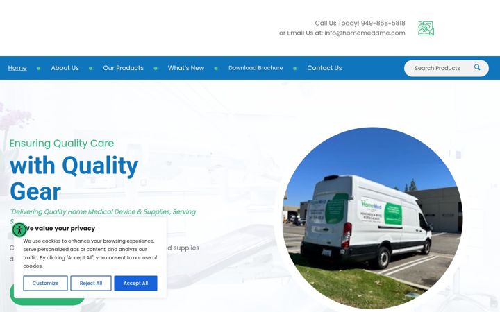 Screenshot of homemeddme.com