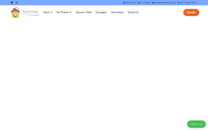 Screenshot of homeofhope.co.za