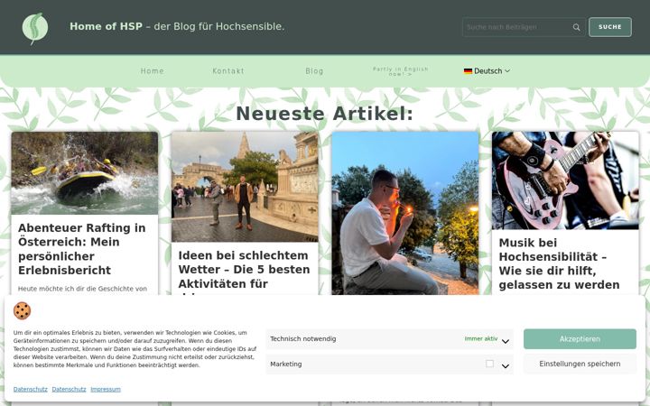 Screenshot of homeofhsp.com