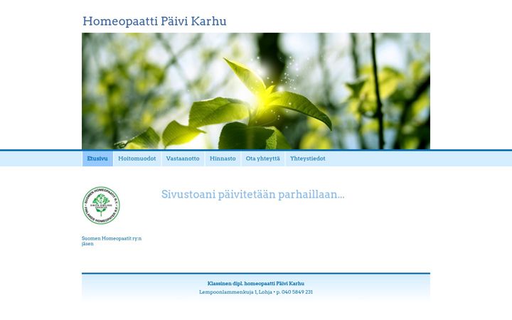 Screenshot of homeopaattipaivikarhu.fi