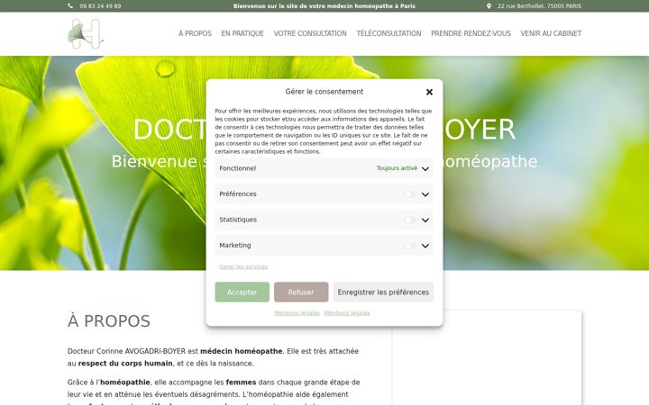Screenshot of homeopathe-paris.fr
