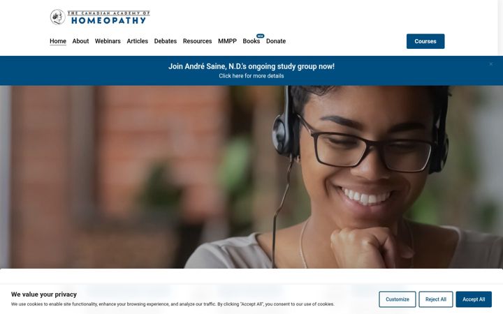 Screenshot of homeopathy.ca
