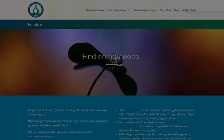 Screenshot of homeopati.dk