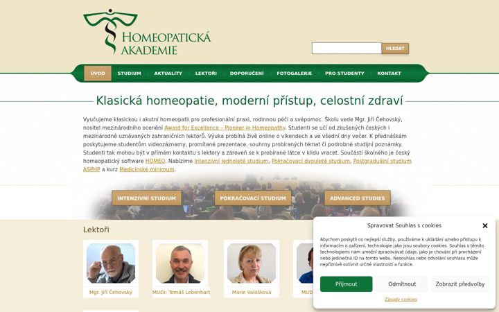 Screenshot of homeopatickaakademie.cz