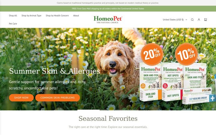 Screenshot of homeopet.com