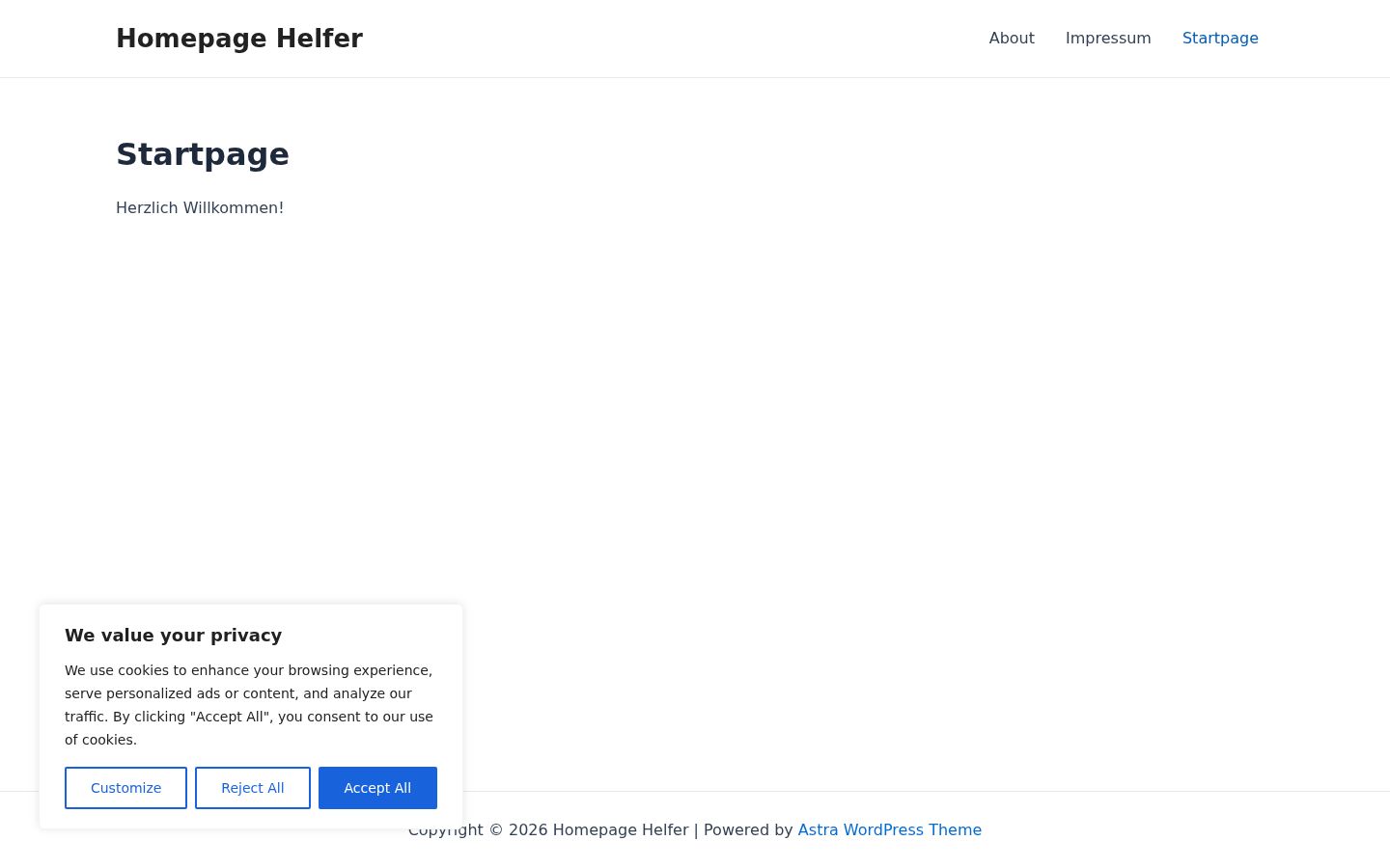Screenshot van de toestemmingsbanner zoals getoond vóór enige interactie