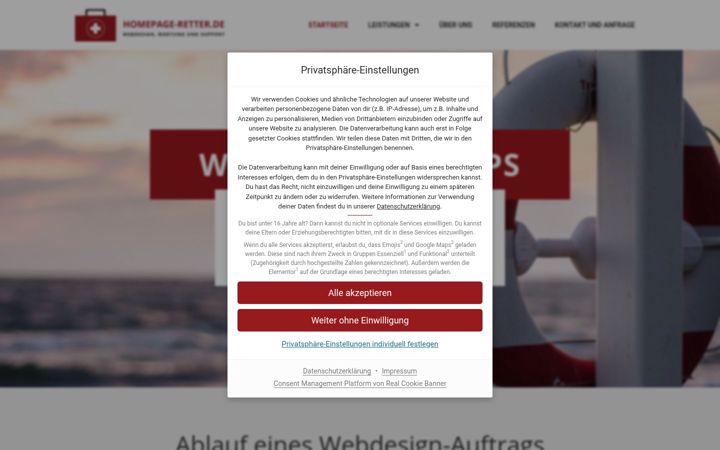 Snímek obrazovky homepage-retter.de
