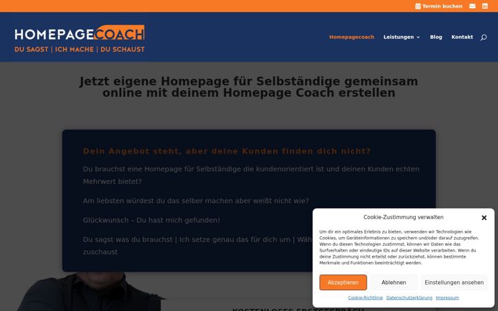 Screenshot of homepagecoach.de