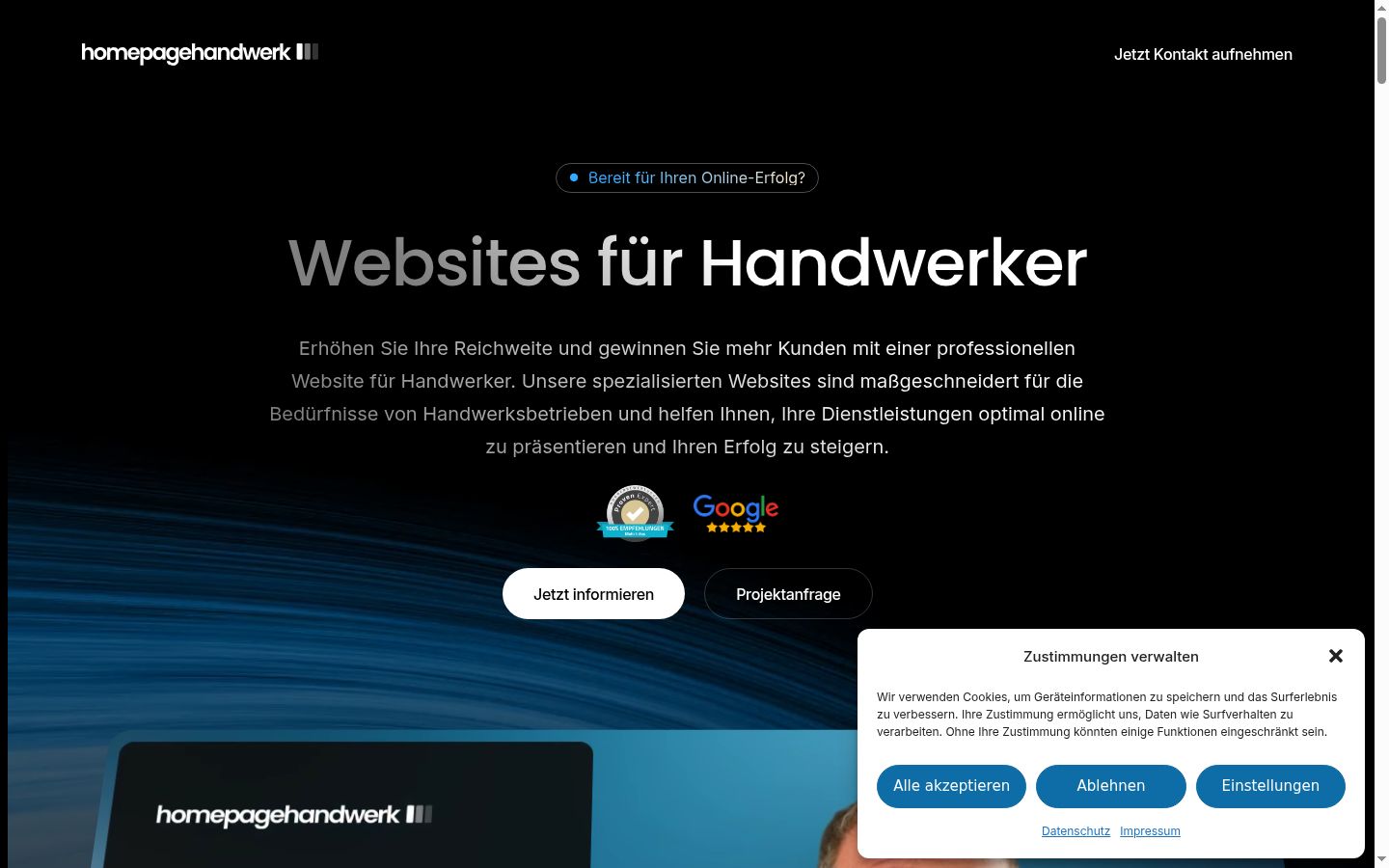 Screenshot van de toestemmingsbanner zoals getoond vóór enige interactie