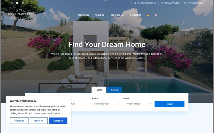 Screenshot of homeproperty.gr
