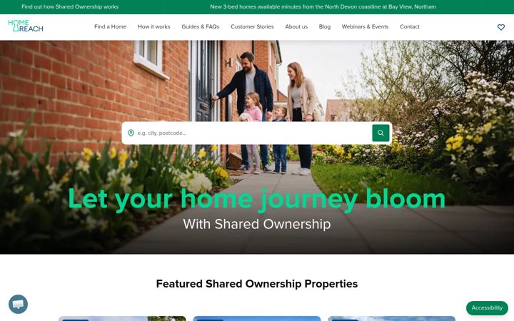 Screenshot of homereach.org.uk