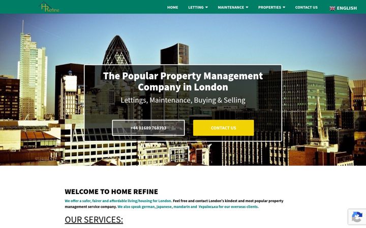 Screenshot of homerefine.co.uk