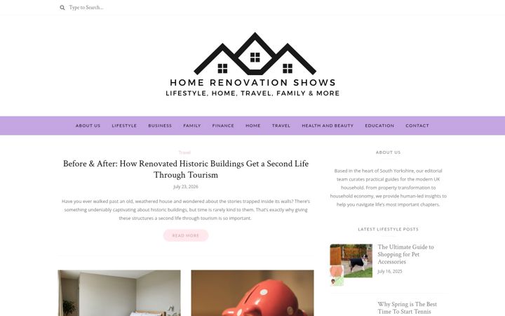 Screenshot of homerenovationshows.com