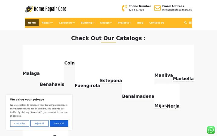 Screenshot of homerepaircare.es