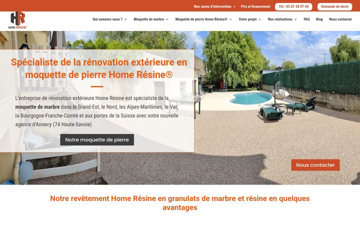 Captură de ecran a homeresine.fr