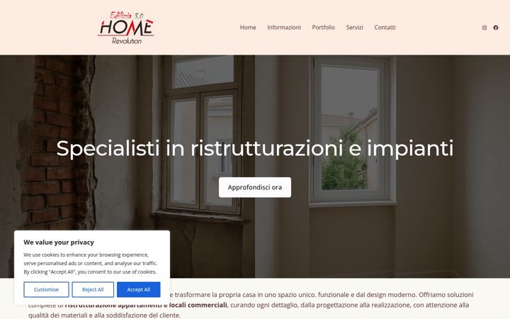 Screenshot of homerevolutionroma.it