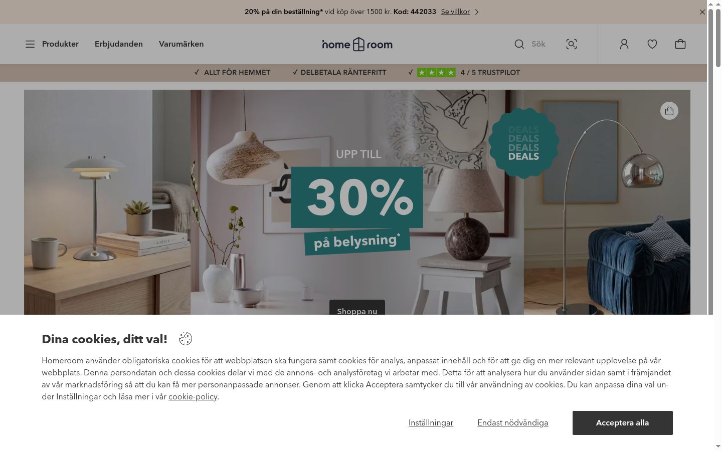 Sutikimo reklamjuostės, rodytos prieš bet kokią sąveiką, ekrano kopija