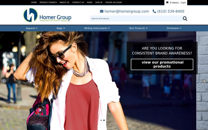 Screenshot of homerpromotions.com