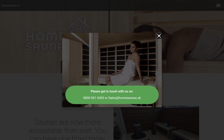 Screenshot of homesaunas.uk