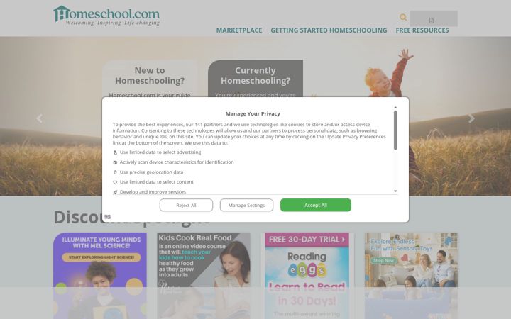 Screenshot of homeschool.com