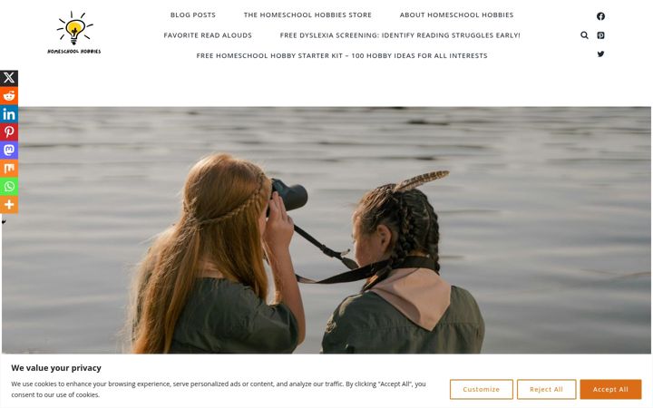 Screenshot of homeschoolhobbies.com