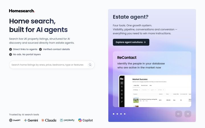Screenshot of homesearch.co.uk