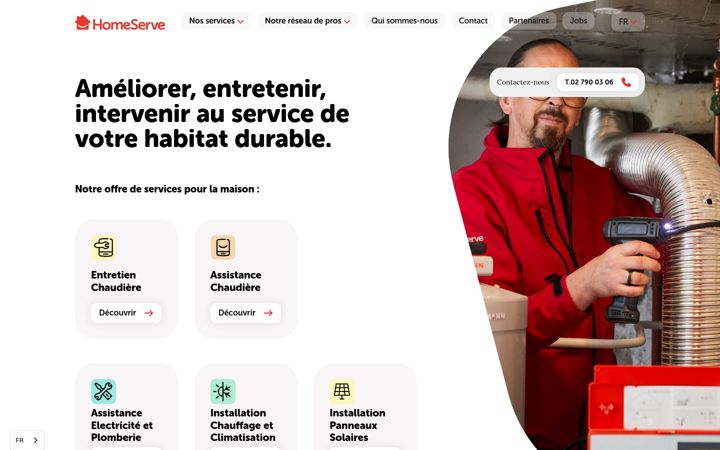 Screenshot of homeserve.be