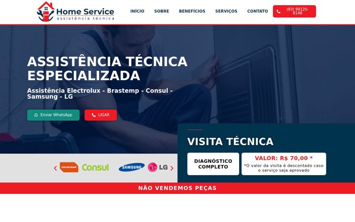 Screenshot of homeservicejoaopessoa.com.br