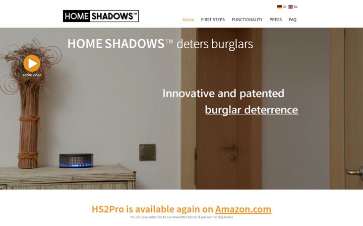 Screenshot of homeshadows.com