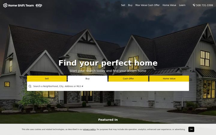 Screenshot of homeshiftteam.com