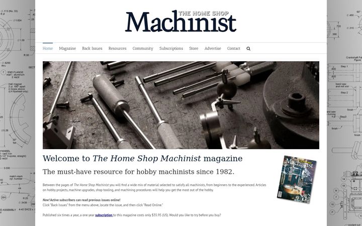 Captura de ecrã de homeshopmachinist.net