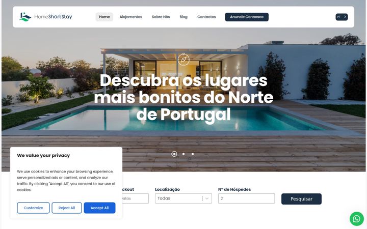 Screenshot of homeshortstay.com