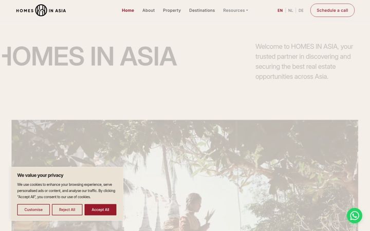 Screenshot of homesinasia.com