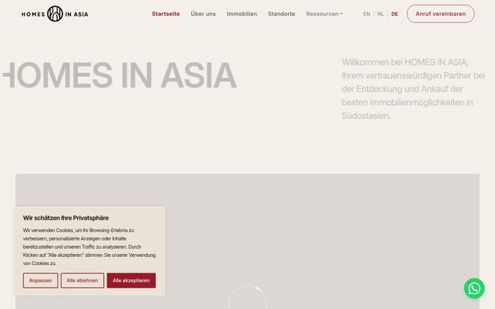 Screenshot of homesinasia.de