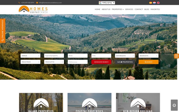 Screenshot of homesincostablanca.com