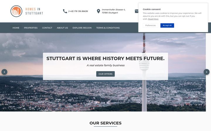 Screenshot of homesinstuttgart.com