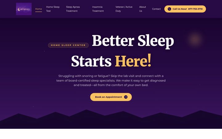 Screenshot of homesleepcenter.com
