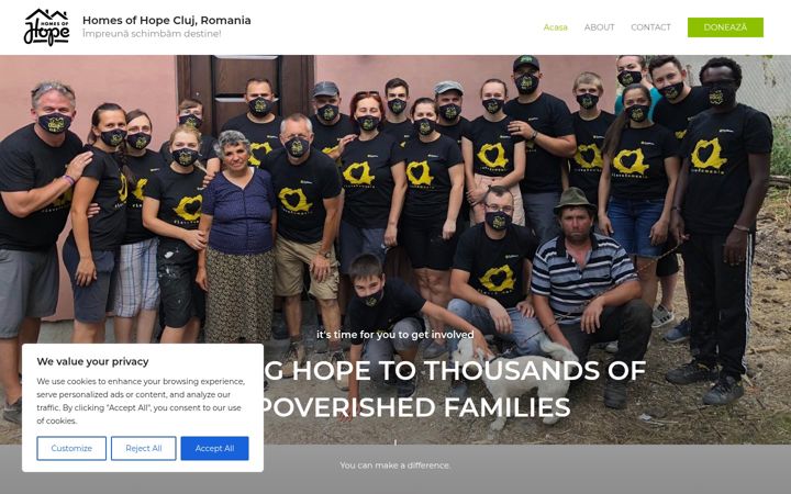 Screenshot of homesofhope.ro