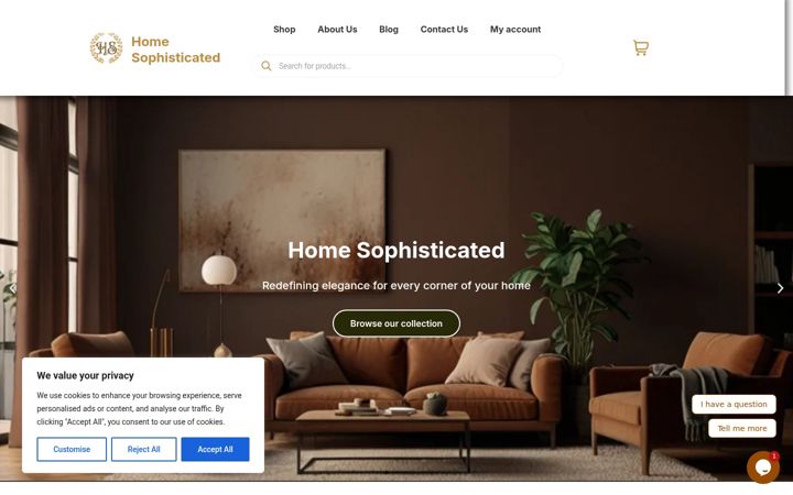 Screenshot of homesophisticated.com